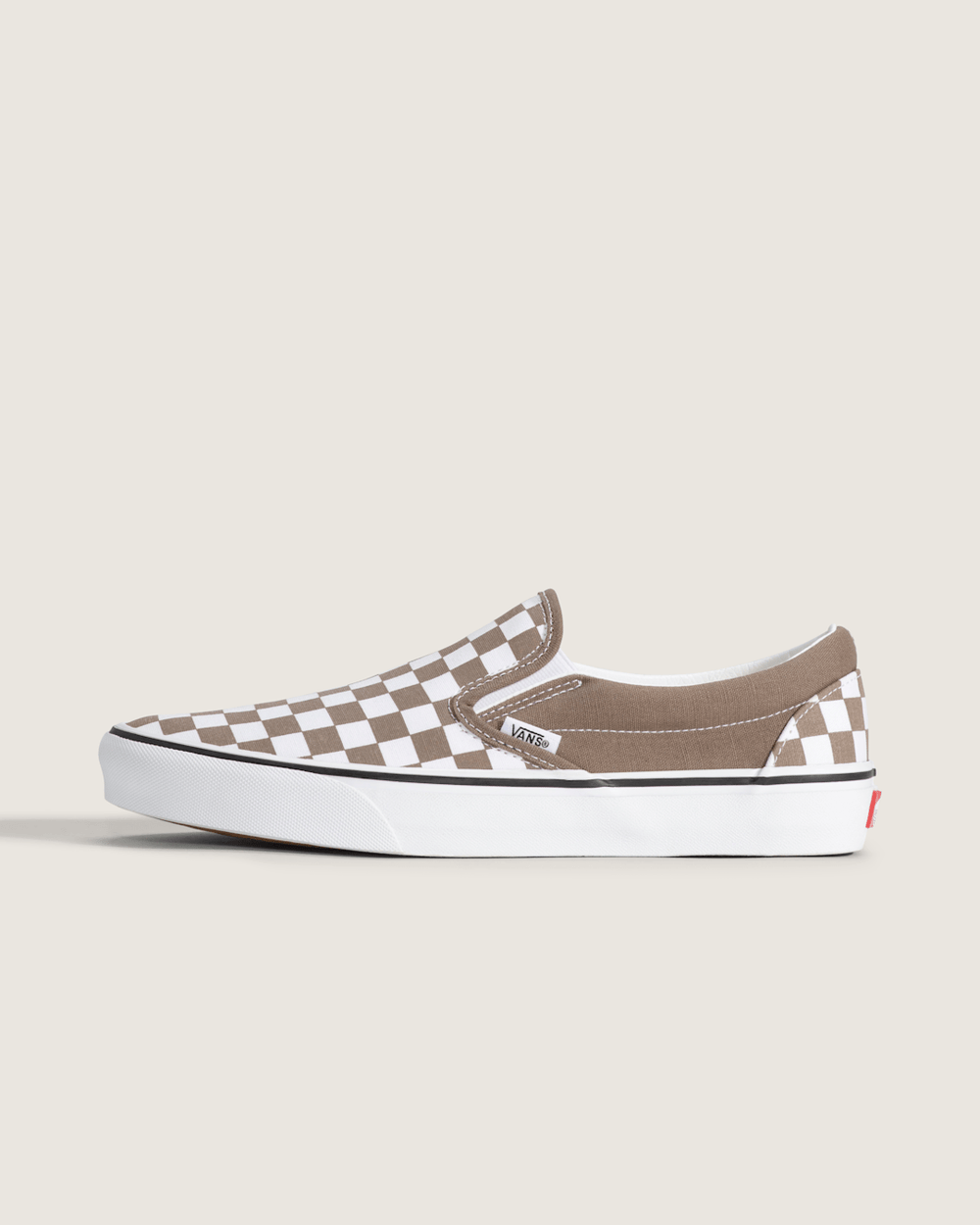 Classic Slip-On Checkerboard Shoe in Checkerboard Walnut Brown / White | Vans outlet