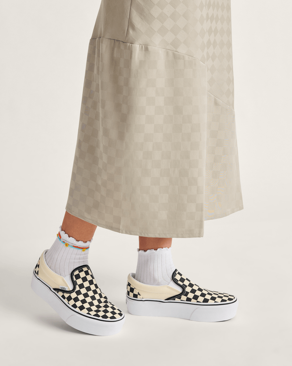 Classic Slip-On Stackform Checkerboard Black/Classic White Shoe | Vans near me