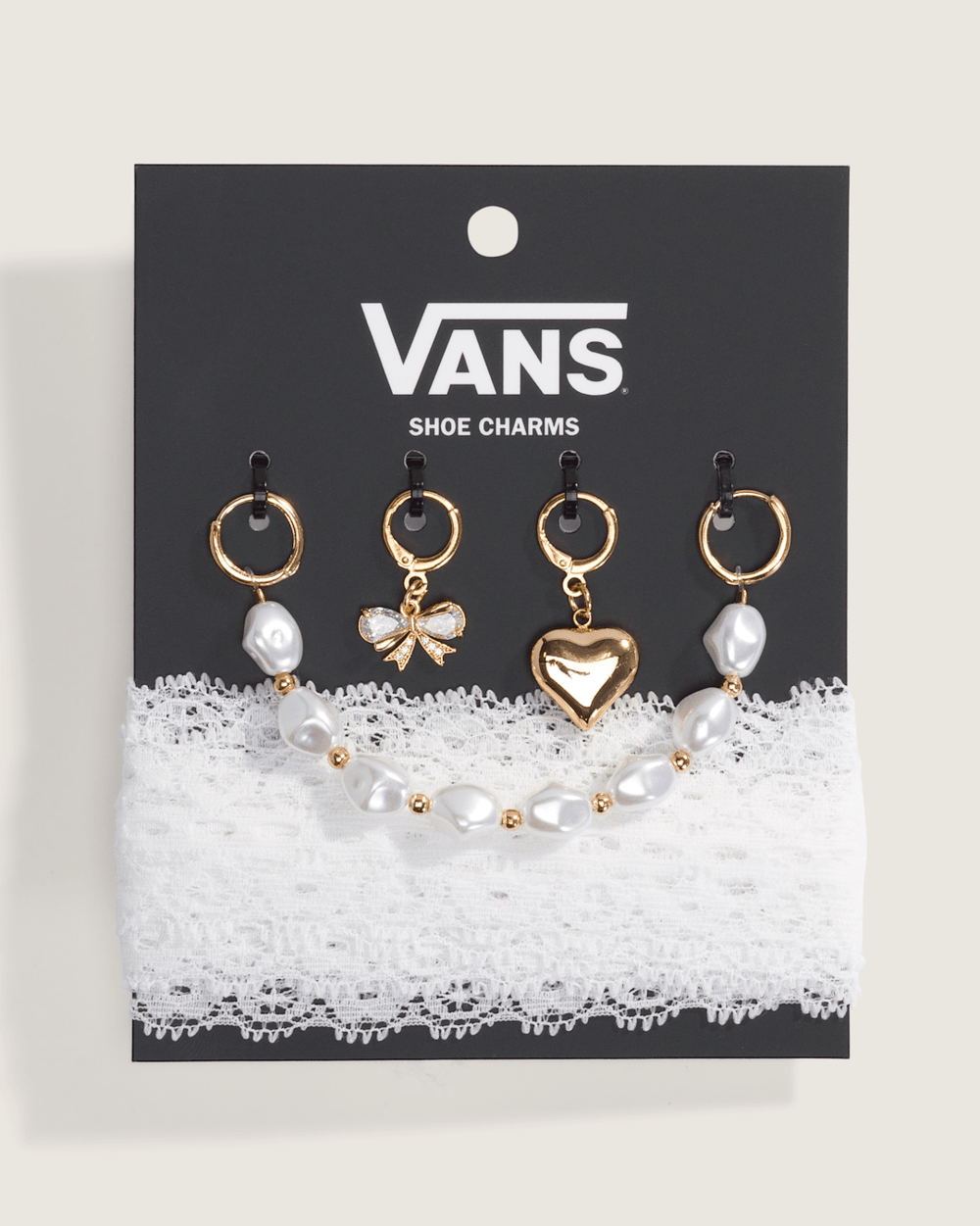 Vans Pearl and Lace Shoe Charm Set in White | Vans online