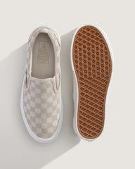 Classic Slip-On Platform Checkerboard Shoe in Checkerboard Mushroom Brown / Marshmallow White | Vans on sale