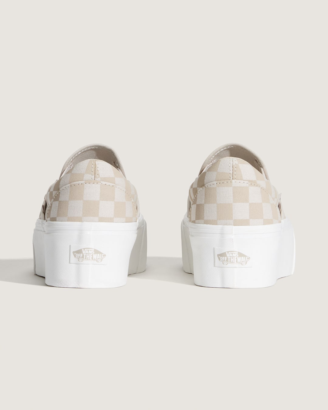 Classic Slip-On Platform Checkerboard Shoe in Checkerboard Mushroom Brown / Marshmallow White | Vans on sale
