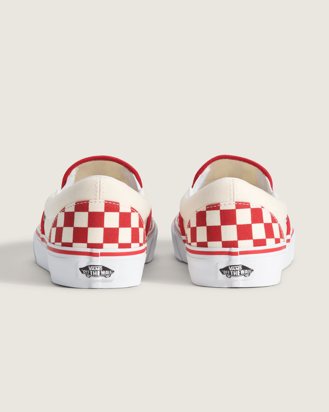 Classic Slip-On Checkerboard Shoe in Racing Red / White | Vans near me