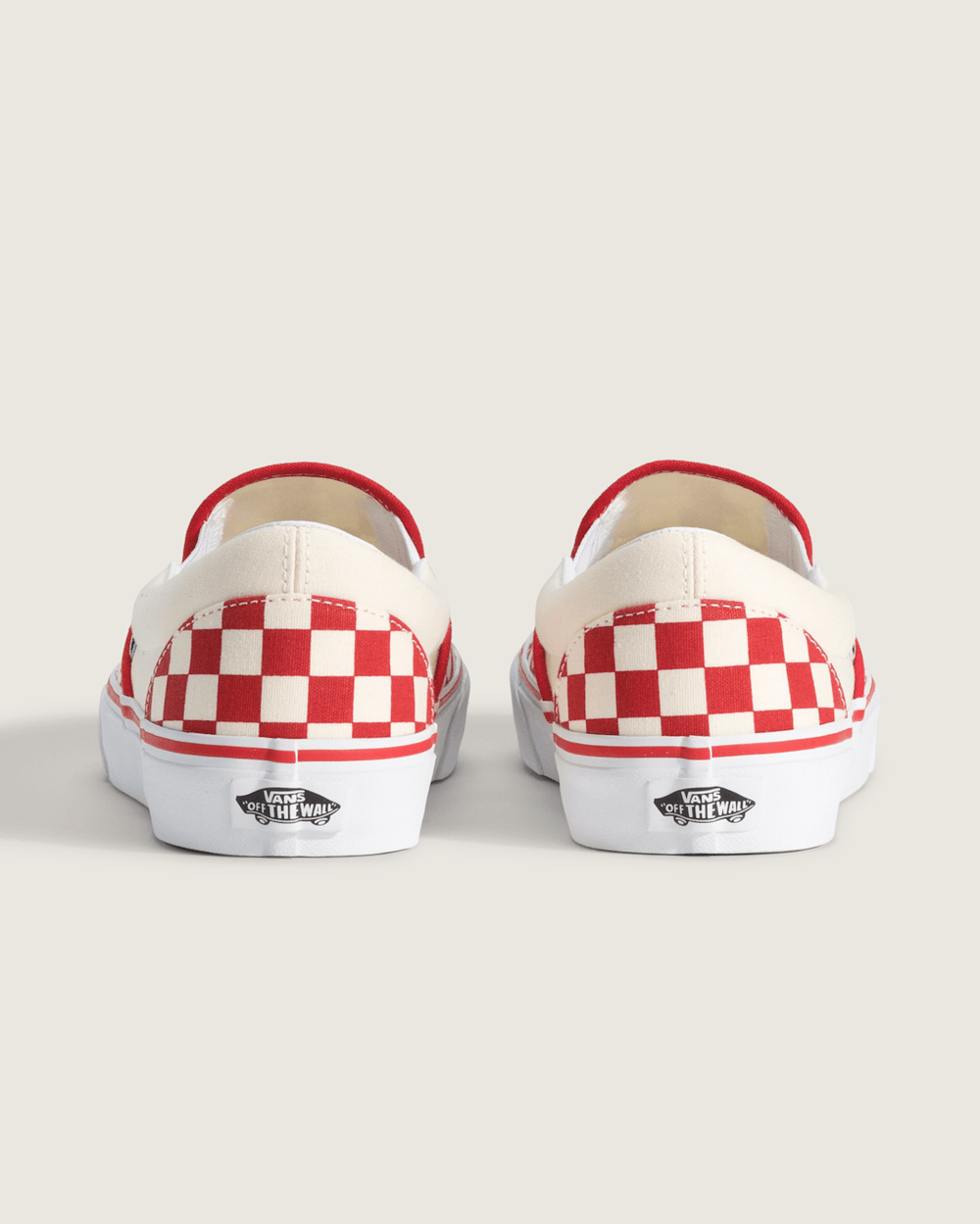 Classic Slip-On Checkerboard Shoe in Racing Red / White | Vans near me