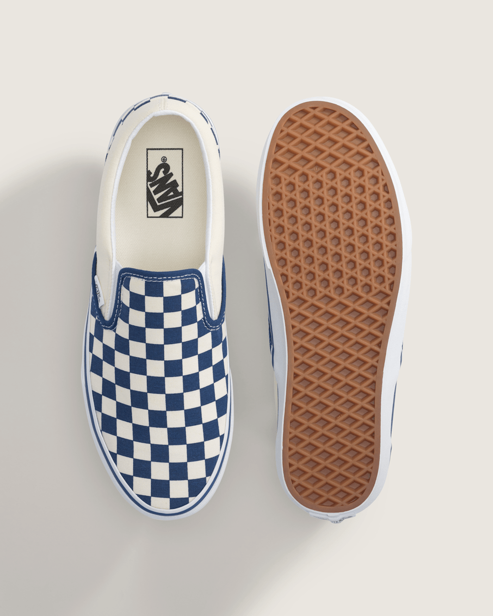 Classic Slip-On Checkerboard Shoe in True Blue / White | Vans discount