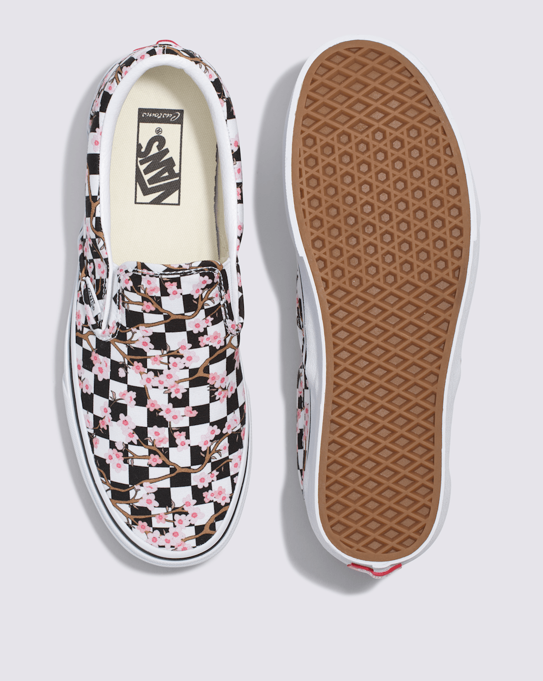 Customs Classic Slip-On Checkerboard Shoe in Cherry Blossom Pink / Black | Vans discount