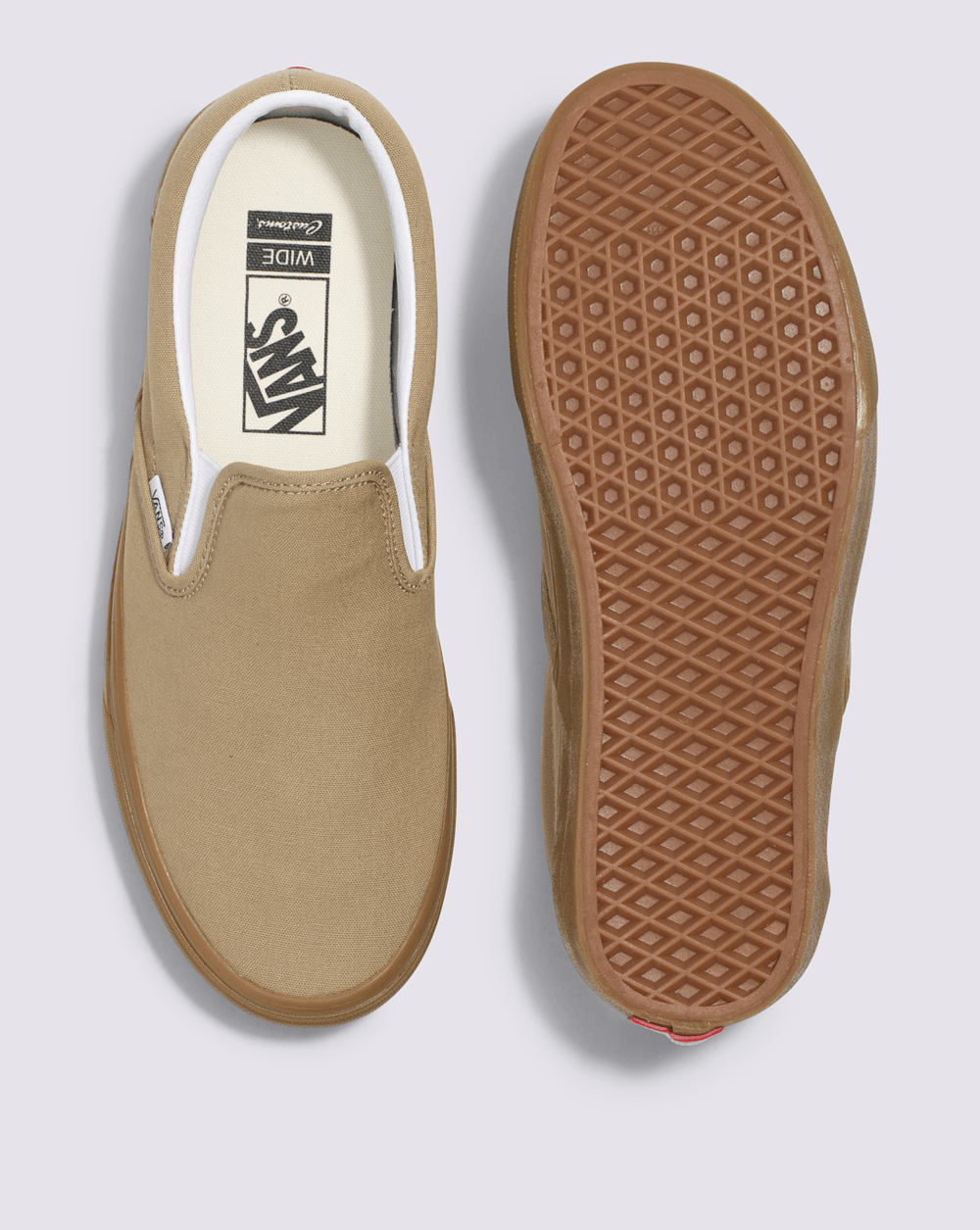 Customs Classic Slip-On Wide Shoe in Tan Brown | Vans online