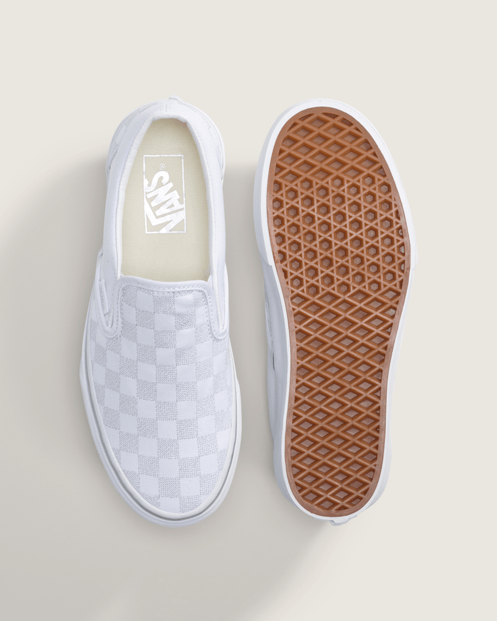 Classic Slip-On Platform Checkerboard Shoe in Checkerboard Silver Grey | Vans outlet
