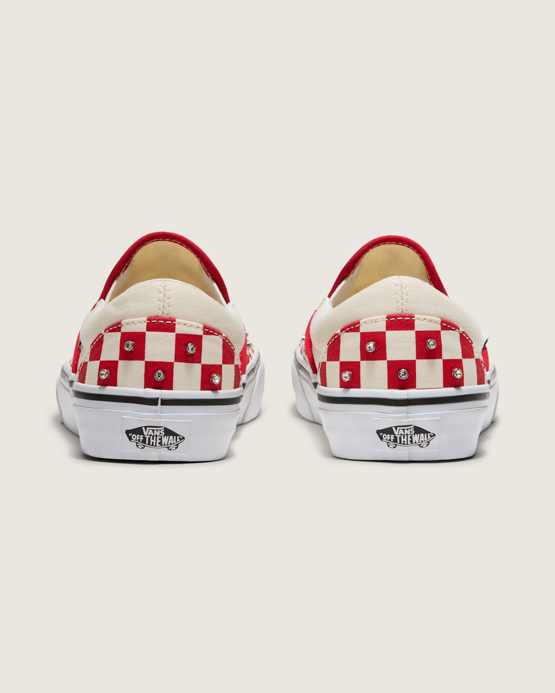 Classic Slip-On Checkerboard Shoe in Racing Red / White | Vans on sale