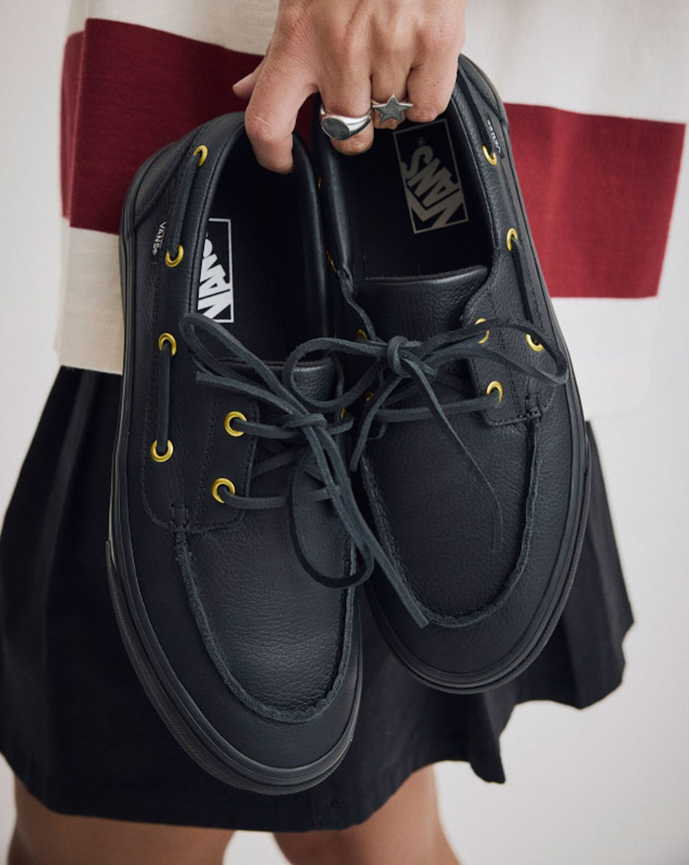2-Eyelet Boat Shoe in Black | Vans sale