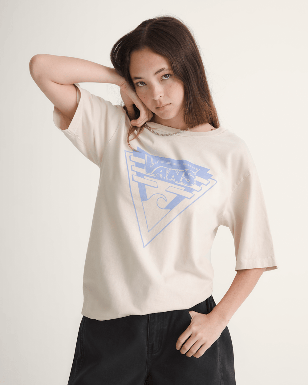 Waffle Shop Wave Blend T-Shirt in Marshmallow White | Vans discount