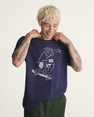 Waffle Shop Skate Crest T-Shirt in Navy Blue | Vans online