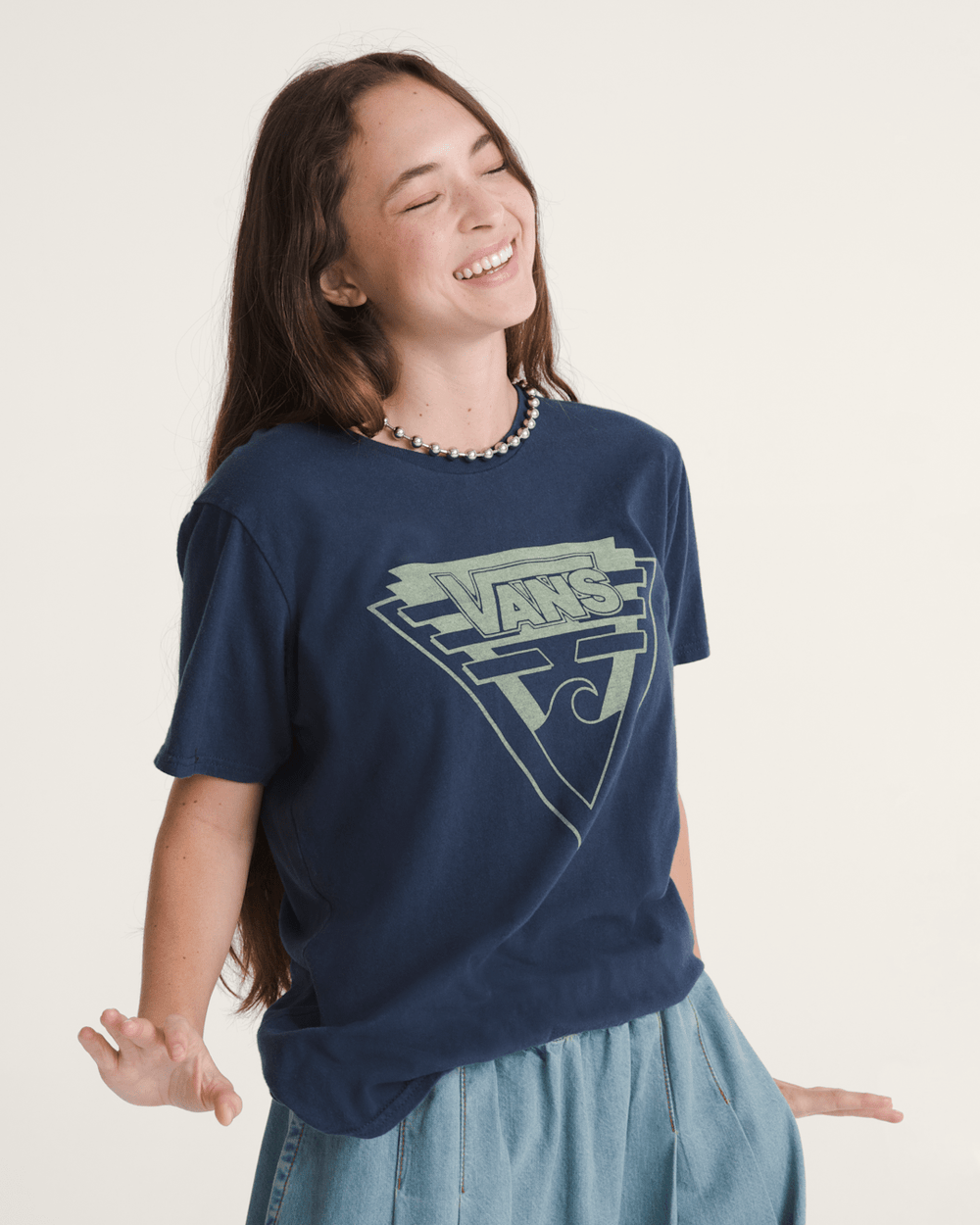Waffle Shop Wave Blend T-Shirt in Navy Blue | Vans near me