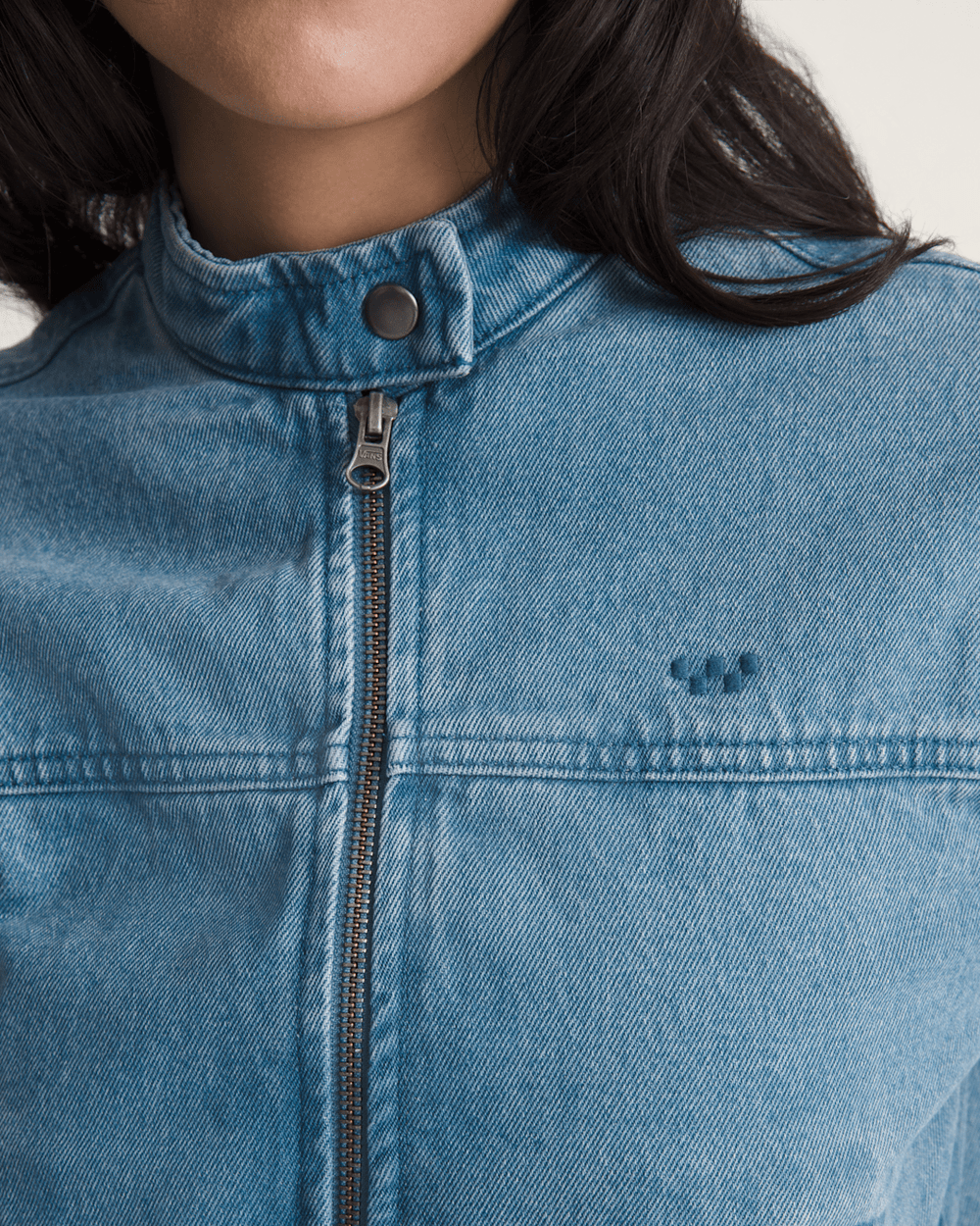 Premium Pomona Collarless Station Jacket in Stonewash Blue | Vans on sale