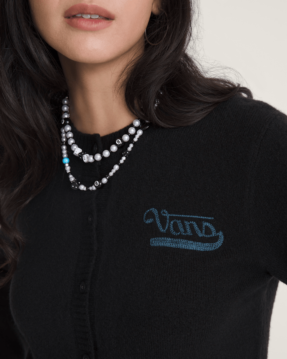 Dolly Chain Stitch Cardigan Sweater in Black | Vans outlet