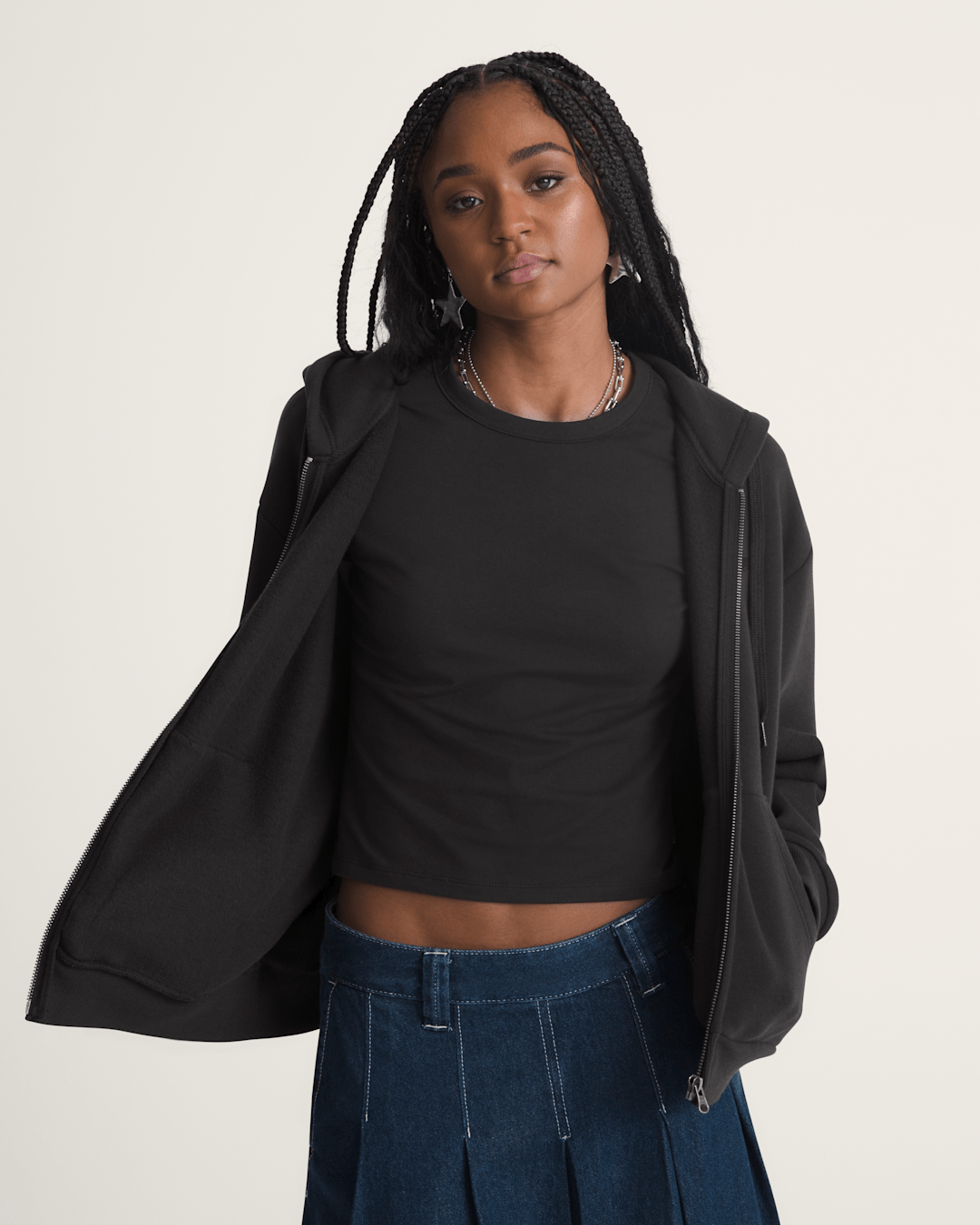Salton Full Zip Hoodie in Black | Vans sale