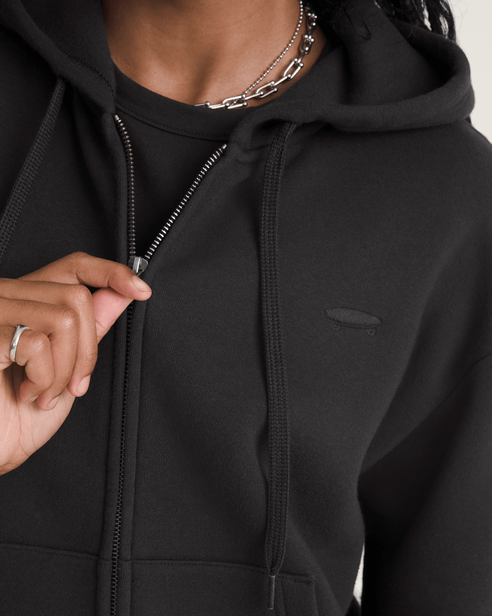 Salton Full Zip Hoodie in Black | Vans sale