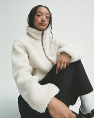 Misty Fog High Pile Jacket in Egret Beige | Vans discount