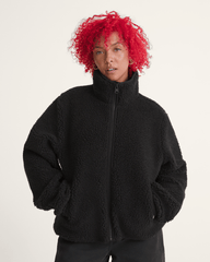 Misty Fog High Pile Jacket in Black | Vans outlet