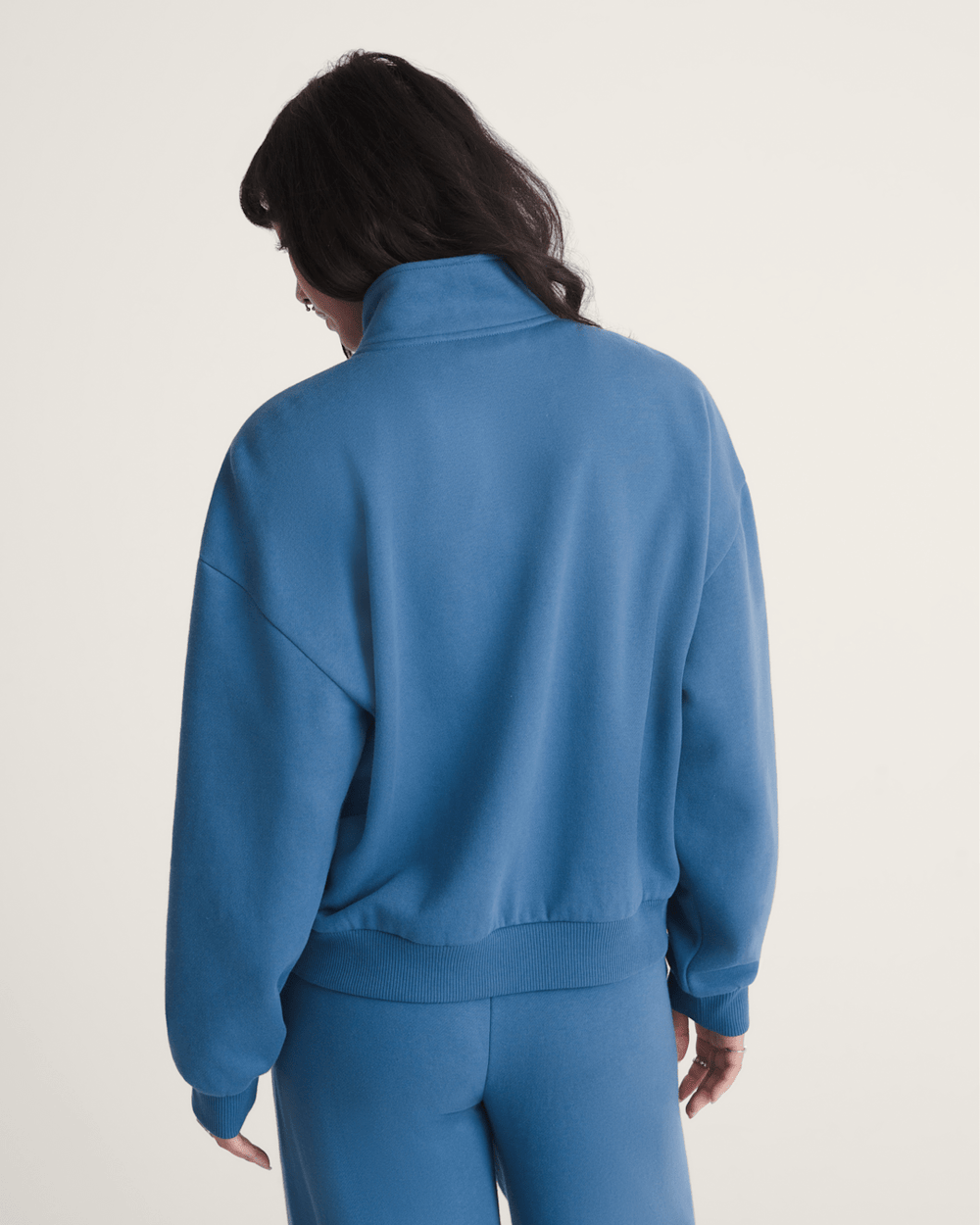 Script Logo Mock Neck Sweatshirt in True Navy Blue | Vans discount