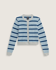 Premium Dolly Stripe Cardigan Sweater in Cement Heather Grey / Bright Azure Blue | Vans sale