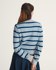 Premium Dolly Stripe Cardigan Sweater in Cement Heather Grey / Bright Azure Blue | Vans sale
