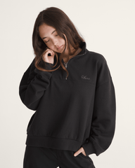 Script Logo Mock Neck Sweatshirt in Black | Vans online