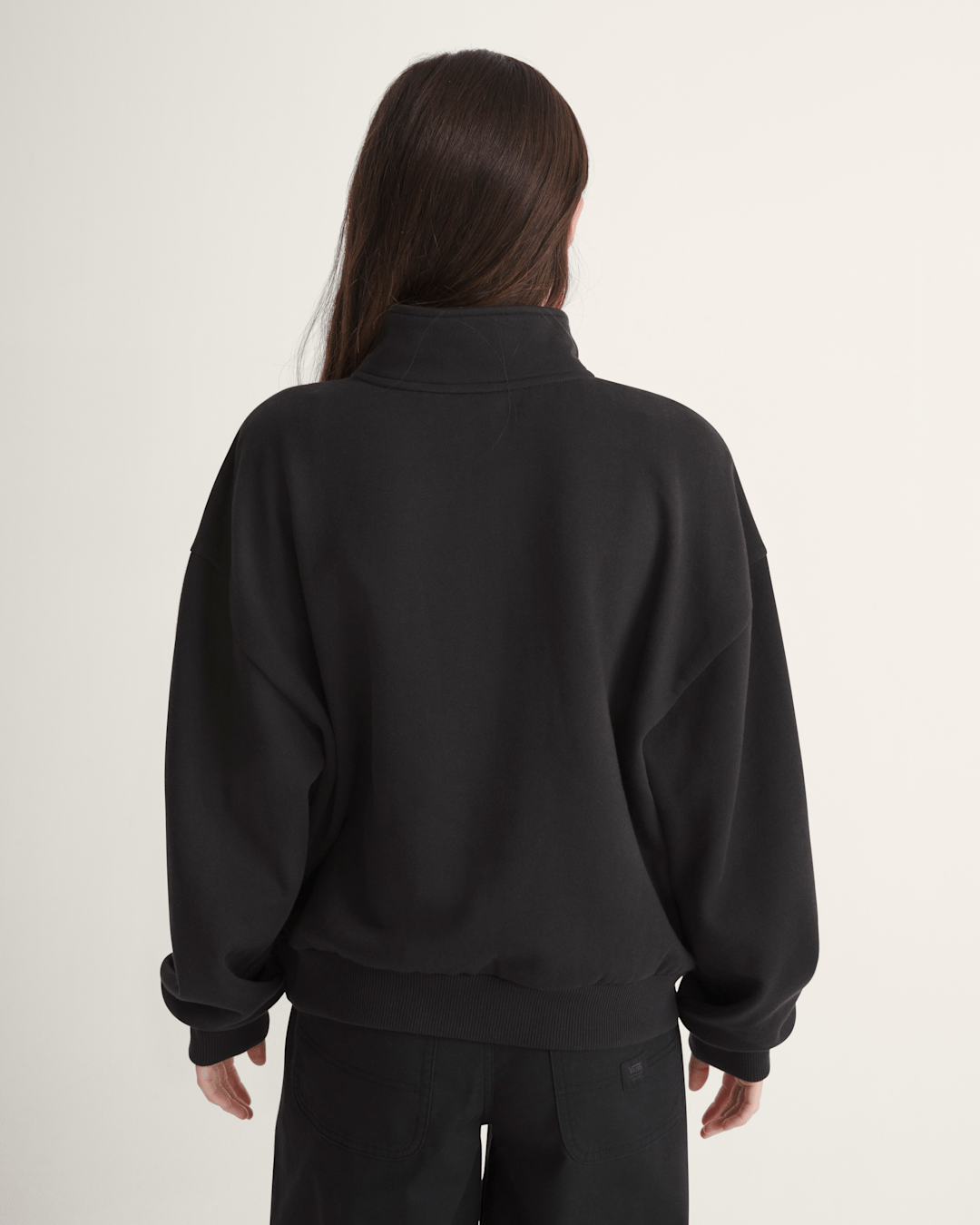 Script Logo Mock Neck Sweatshirt in Black | Vans online