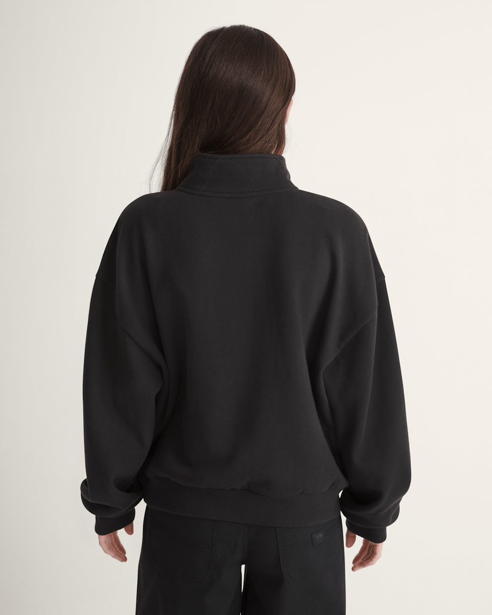 Script Logo Mock Neck Sweatshirt in Black | Vans online