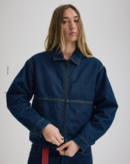 Premium Denim Station Jacket in Dark Indigo Blue | Vans outlet
