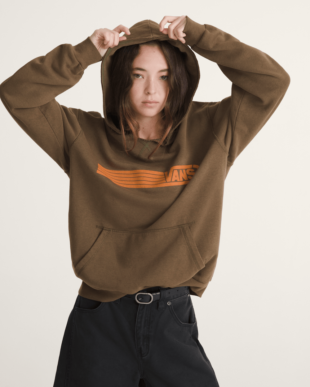 Waffle Shop Serio Vans Style Pullover Hoodie in Brown | Vans near me