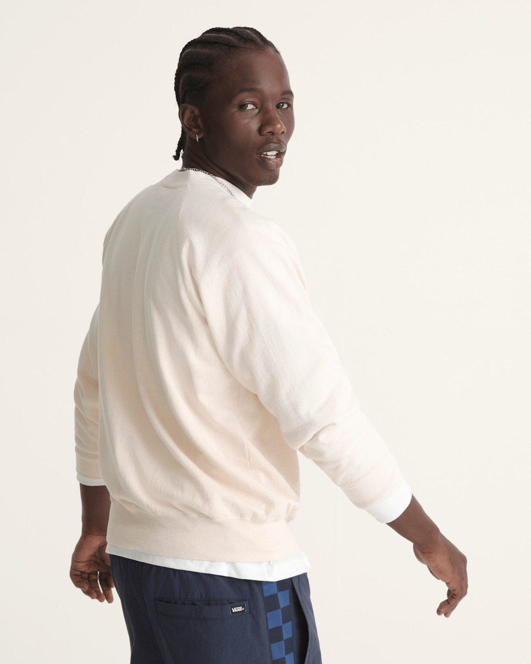Waffle Shop Wave Blend Crewneck Sweatshirt in Marshmallow White | Vans sale