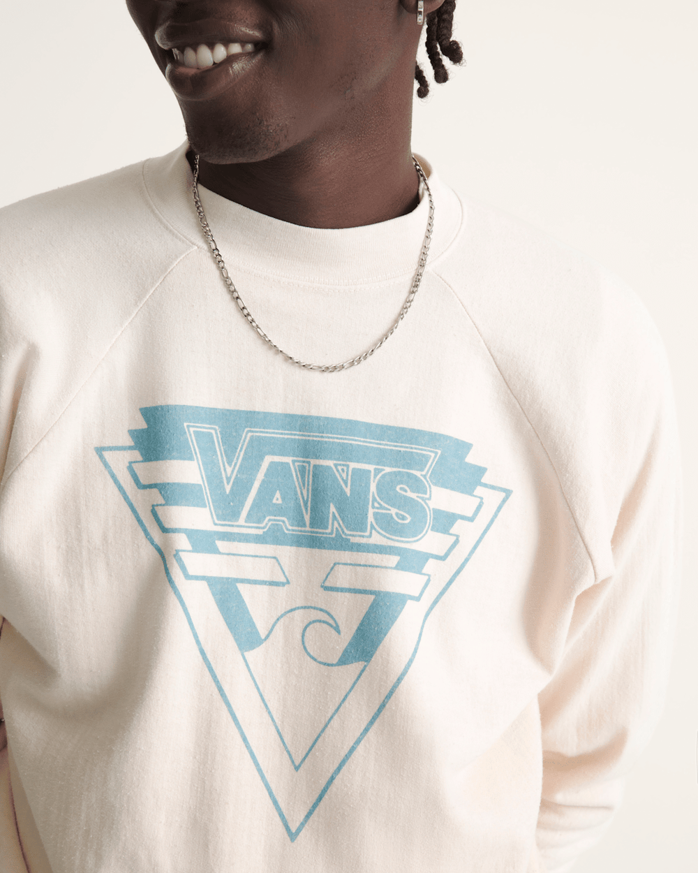 Waffle Shop Wave Blend Crewneck Sweatshirt in Marshmallow White | Vans sale