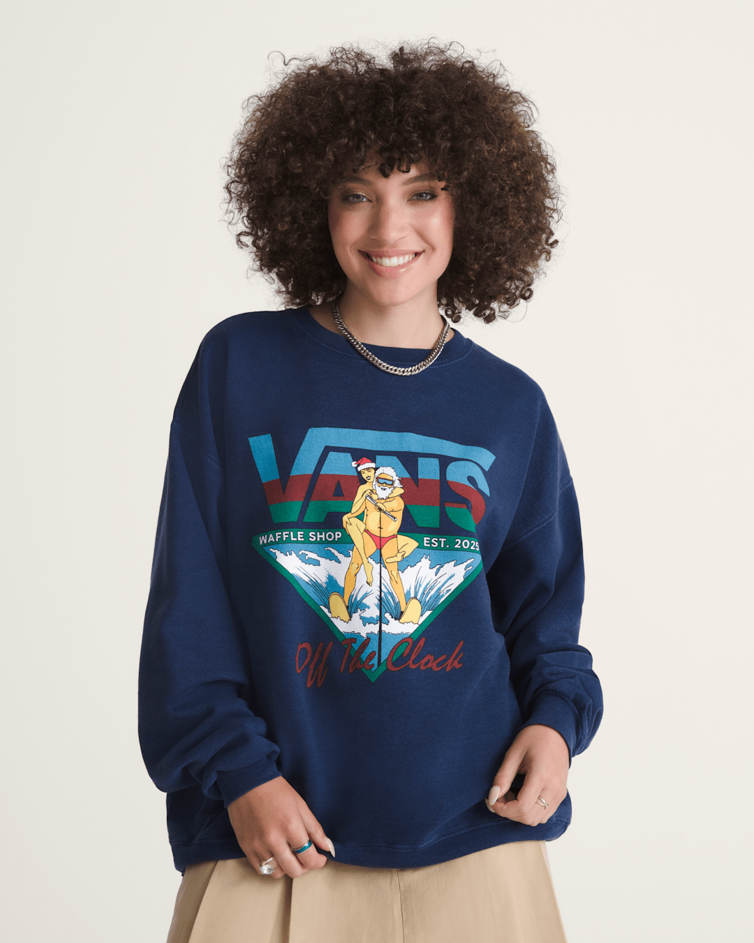 Waffle Shop Off the Clock Crew Sweatshirt in Navy Blue | Vans near me