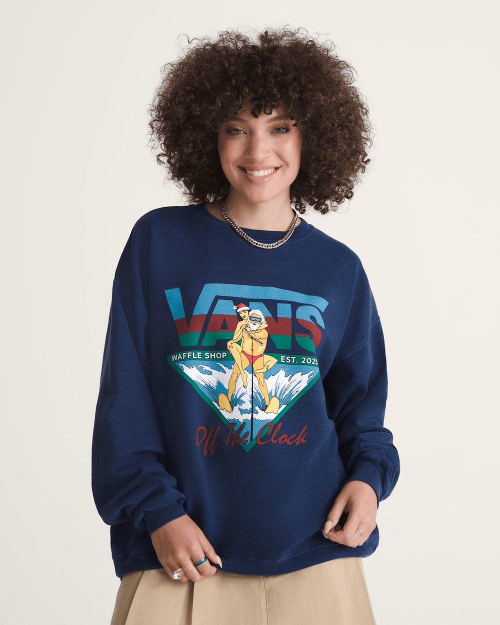 Waffle Shop Off the Clock Crew Sweatshirt in Navy Blue | Vans near me