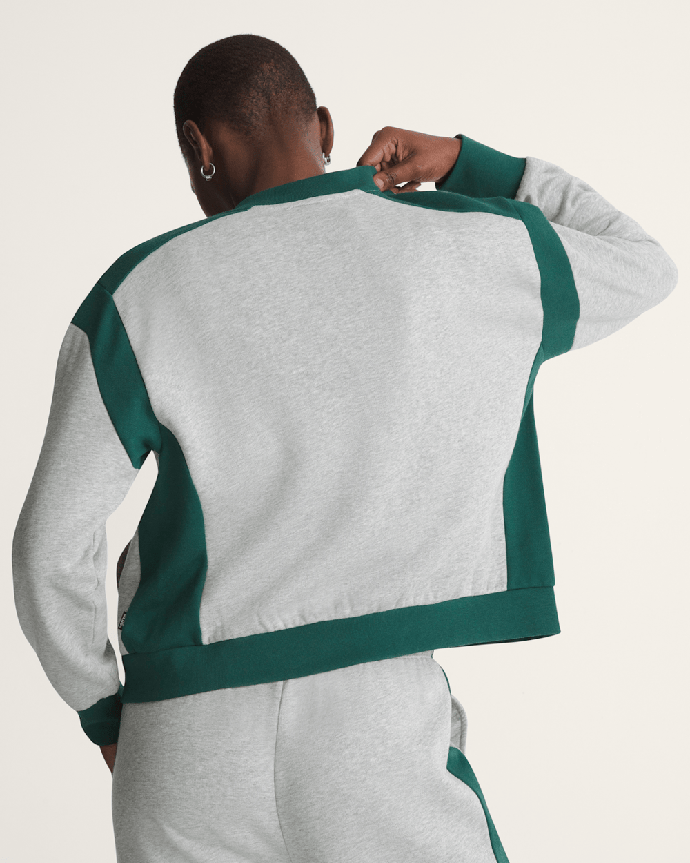 Rookie Track Zip Sweatshirt in Grey / Emerald Green | Vans discount