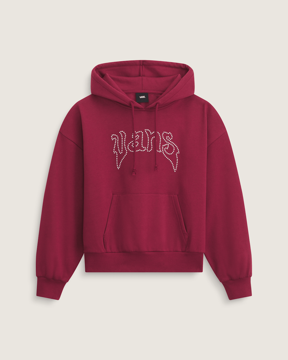 Pearls Logo Retro Pullover Hoodie in Bordeaux Red | Vans outlet