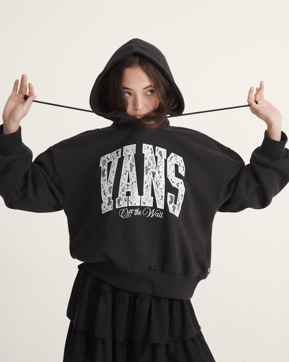 Laced Up Retro Pullover Hoodie in Black | Vans online