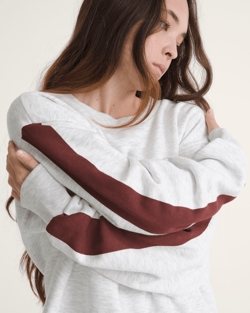 Faster Crew Sweatshirt in Heather White / Port Royal Red | Vans near me