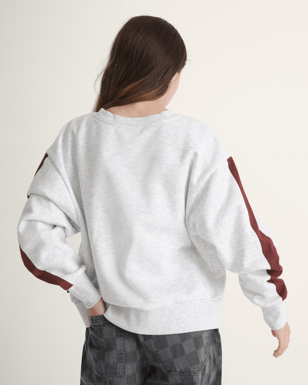 Faster Crew Sweatshirt in Heather White / Port Royal Red | Vans near me