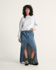 Tartan Up Retro Crew Sweatshirt in Heather White | Vans online