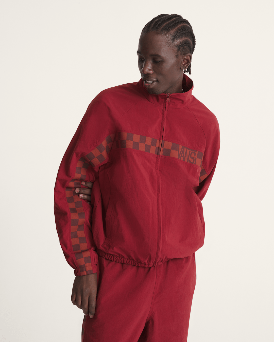 Ronnie Track Jacket in Bordeaux Red | Vans outlet