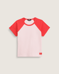 Gracie Raglan T-Shirt in Coral Blush Pink | Vans outlet