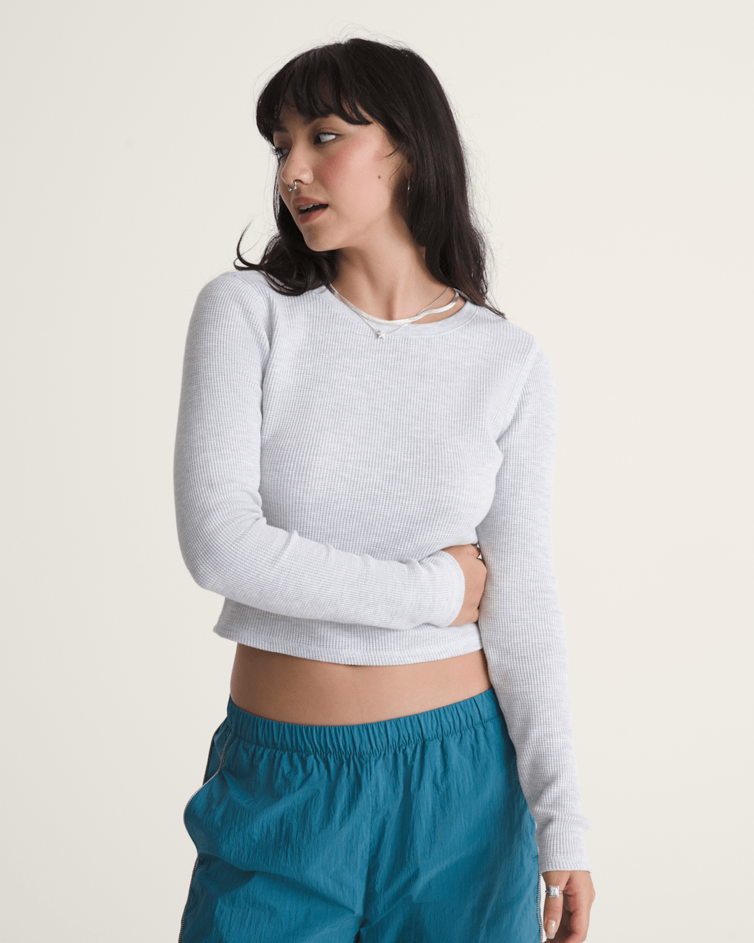 Waffle Long Sleeve in WHITE HEATHER | Vans on sale