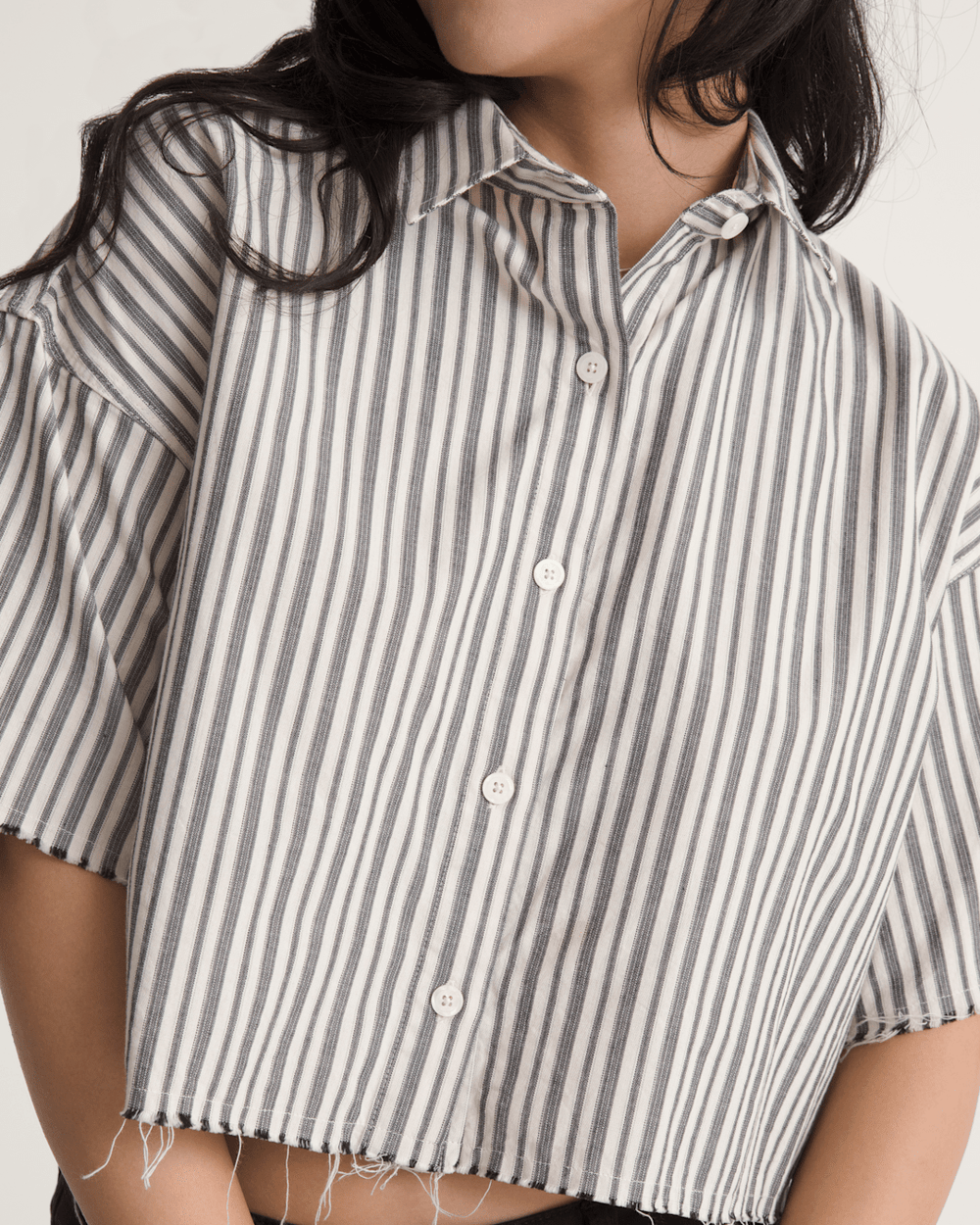 Crop Shirt in Black-White | Vans discount
