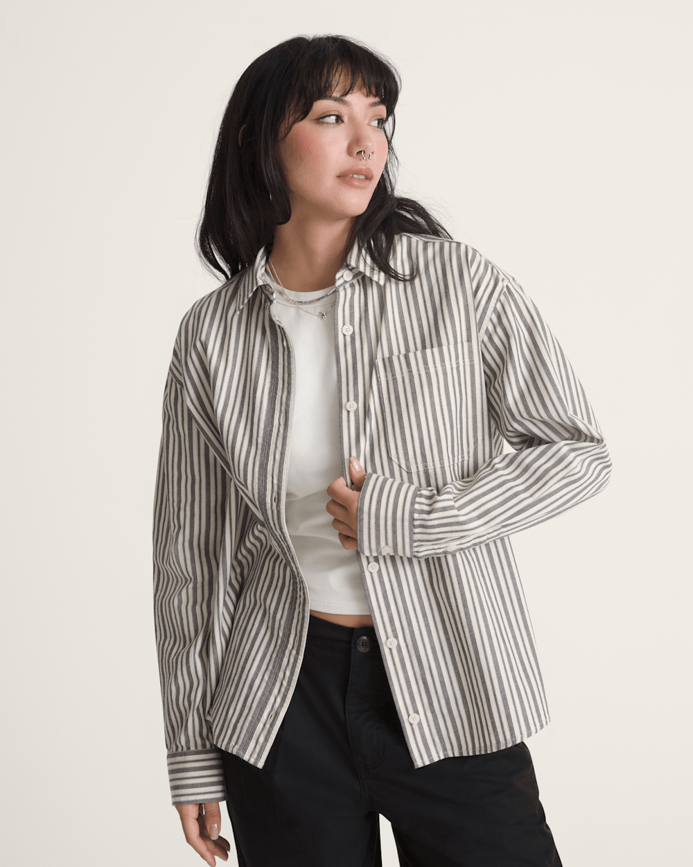 Utility Stripe Shirt in Black-White | Vans near me