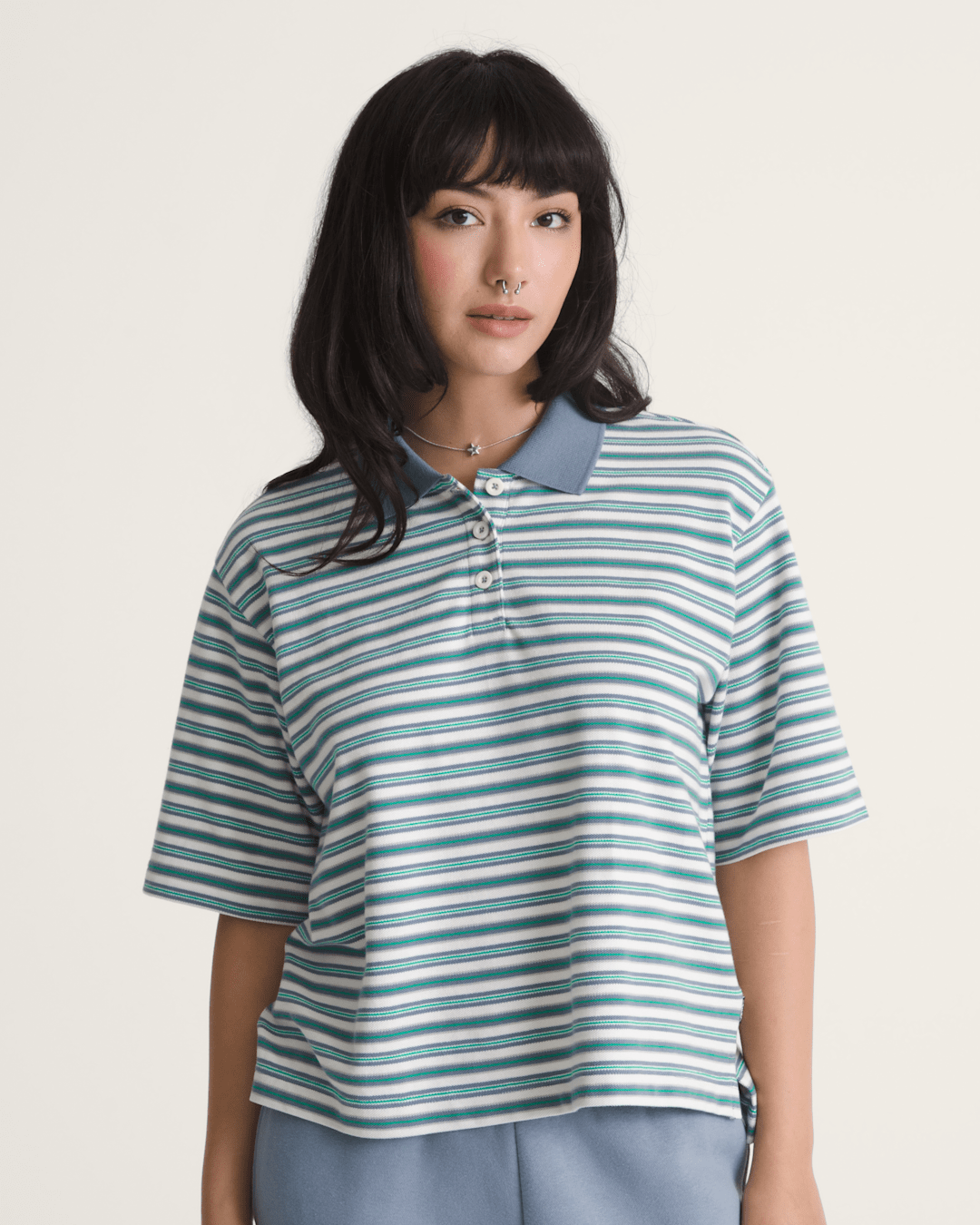 Swing Knit Polo Shirt in Glacial Slate Blue | Vans discount