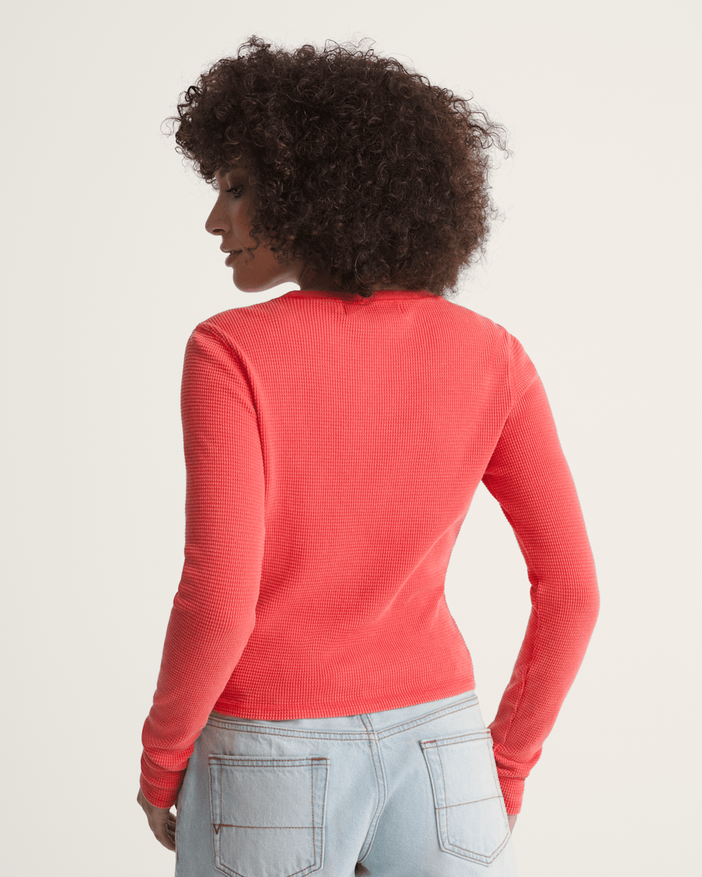 Teri Waffle Long Sleeve Shirt in Crimson Haze Red | Vans online