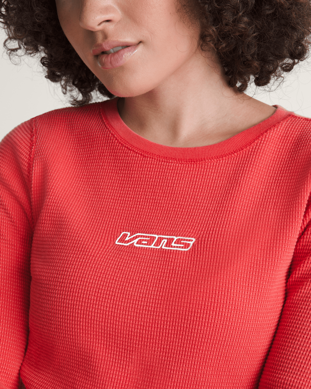 Teri Waffle Long Sleeve Shirt in Crimson Haze Red | Vans online