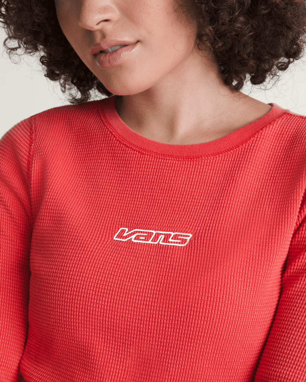 Teri Waffle Long Sleeve Shirt in Crimson Haze Red | Vans online