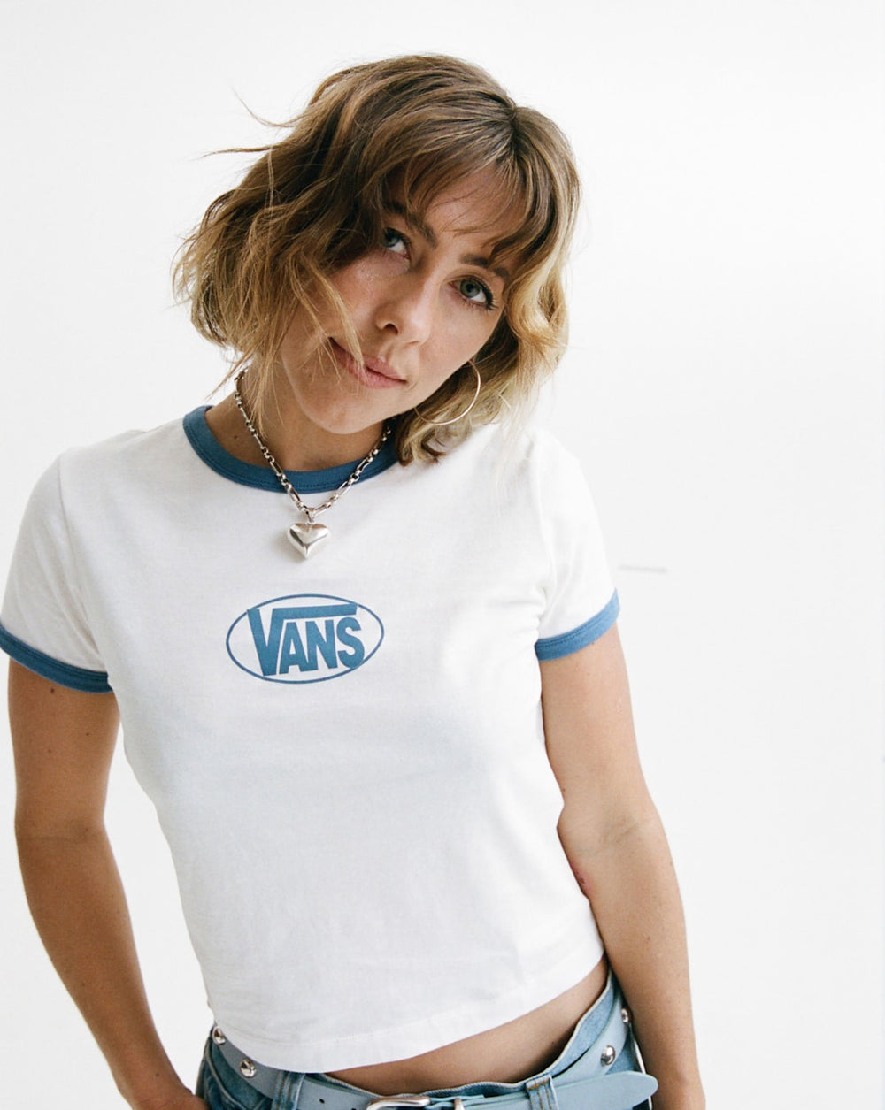 Circle V Ringer Tee in Egret | Vans outlet